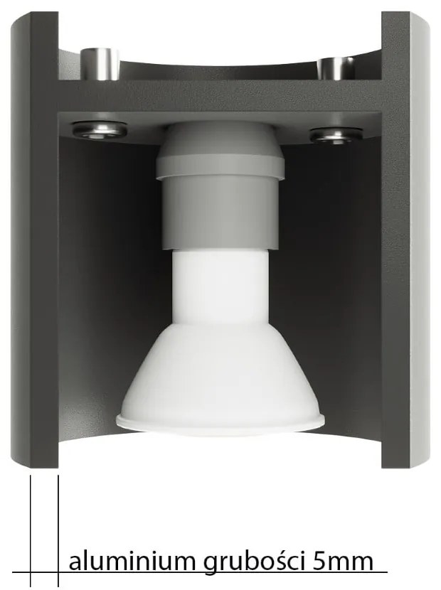 Тъмносив прожектор ø 10 cm Roda – Sollux