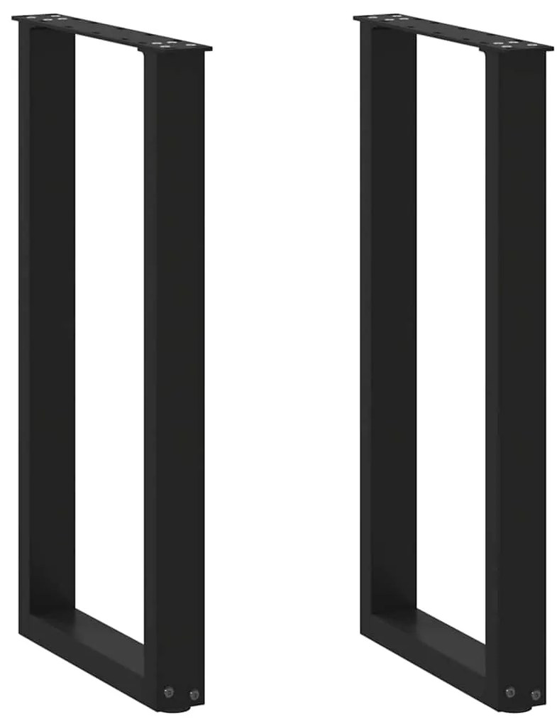 4013172 vidaXL Крака за конзолна маса, U-образни, 2 бр., черни, 38 x (72-73) см, стомана
