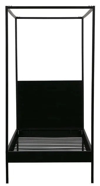 Черно метално единично легло с включена подматрачна рамка 90x200 cm Dani – WOOOD