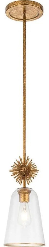 Quoizel STARING-MP-DG-CLEAR-Полилей STARING 1xE27/40W/230V Ø 18,4 cm златист/прозрачен