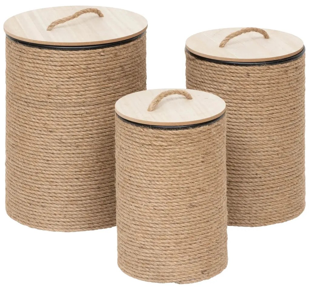 Сет кутии за съхранение atmosphera Bill, Метал, 36/25/30 cm, 3бр - Натурален