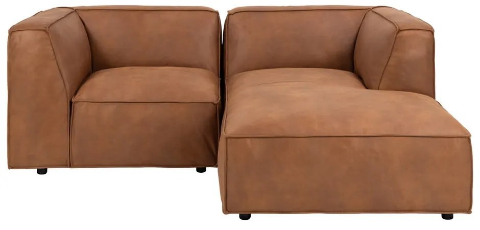 Ъглов диван от изкуствена кожа в цвят коняк (десен ъгъл) Fairfield Kentucky - Bonami Selection