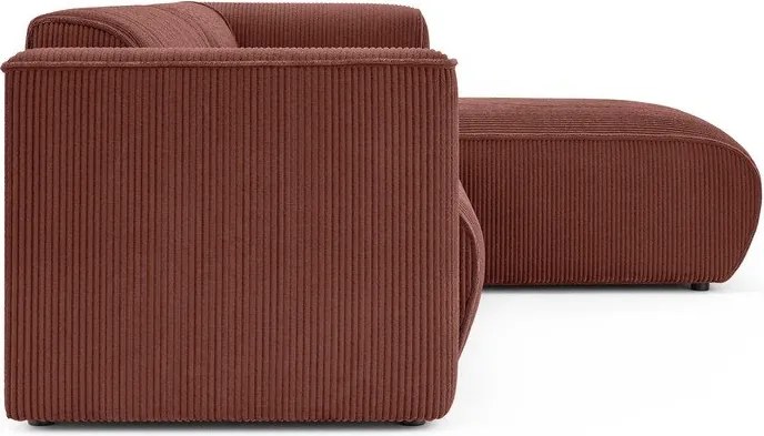 Теракотен ъглов диван от рипсено кадифе (десен ъгъл) Merid – Ropez