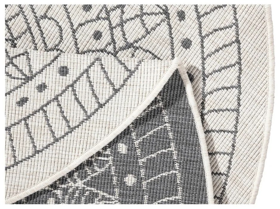 Сив и кремав килим за открито , ⌀ 140 cm Porto - NORTHRUGS