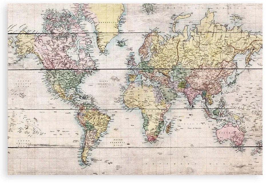 Табела за стена от борова дървесина , 40 x 60 cm Mapamundi - Really Nice Things