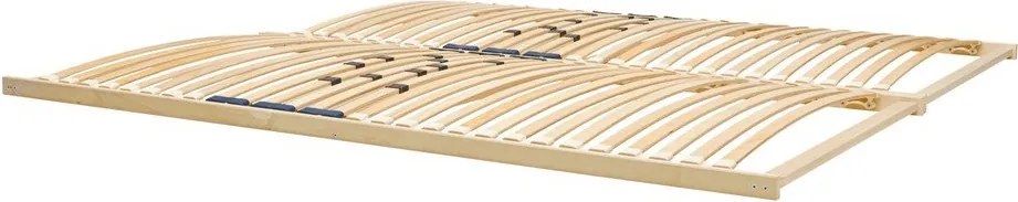 Двойно легло 180x200 cm ПДЧ от декор от дъб без табла с включена подматрачна рамка в естествен цвят Streiko – noo.ma