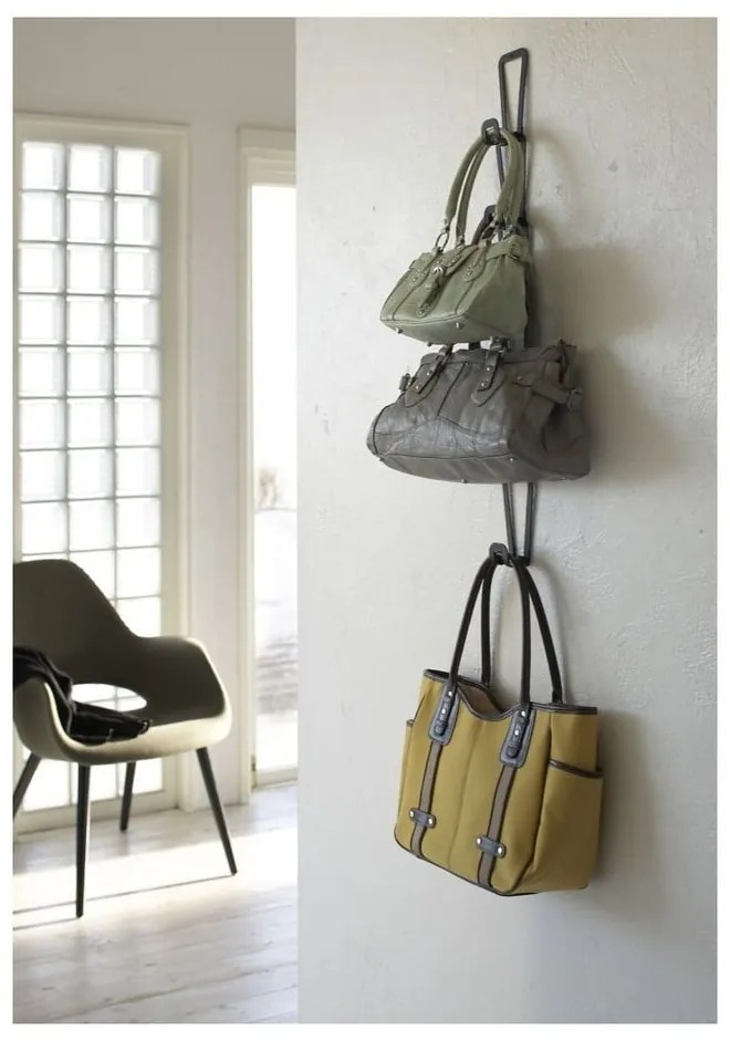 Черна закачалка за чанти с 6 куки Kanazawa Joint - YAMAZAKI