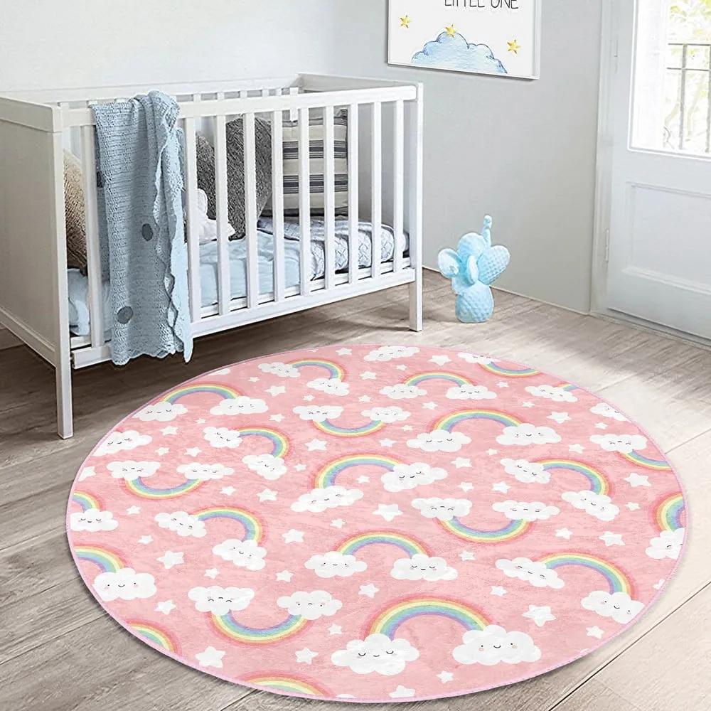 Розов детски килим ø 100 cm Comfort - Mila Home