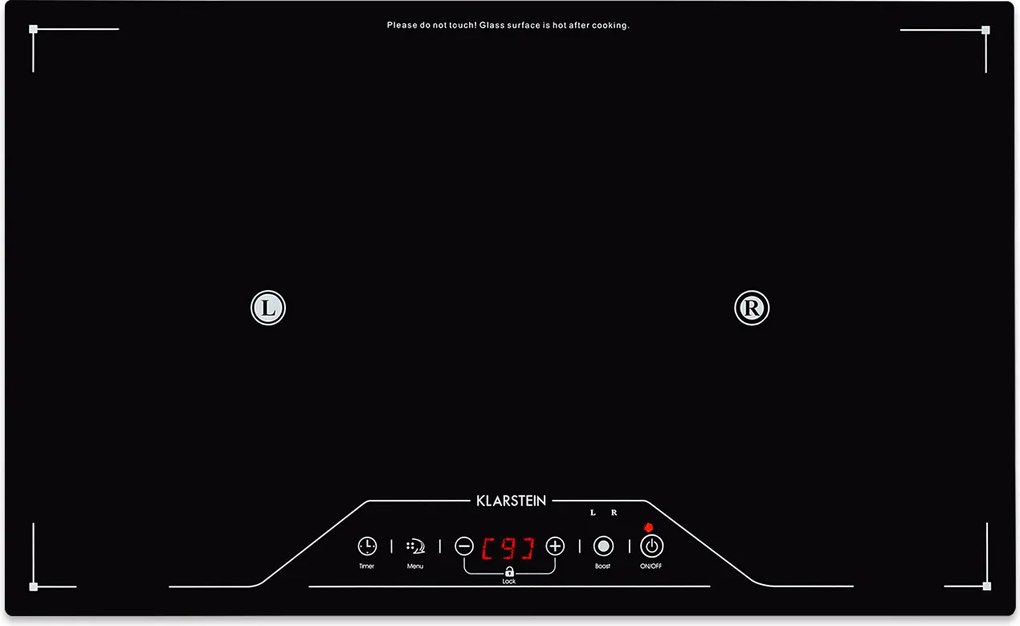 Klarstein Deejay, индукционна плоча, 3500 W, стъклена керамика, докосване, черен цвят