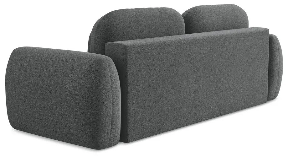 Тъмносив разтегателен диван с място за съхранение от букле 266 cm Pele – Makamii