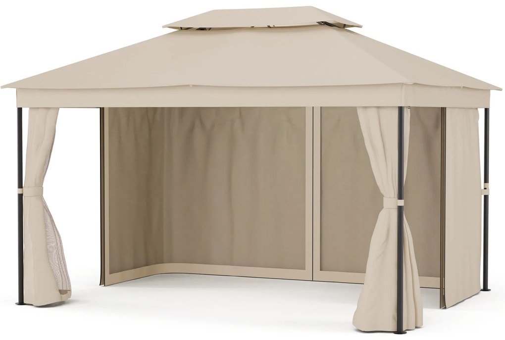 Blumfeldt Беседка Mondo Dual 3x4 с двоен покрив и мрежа против насекоми