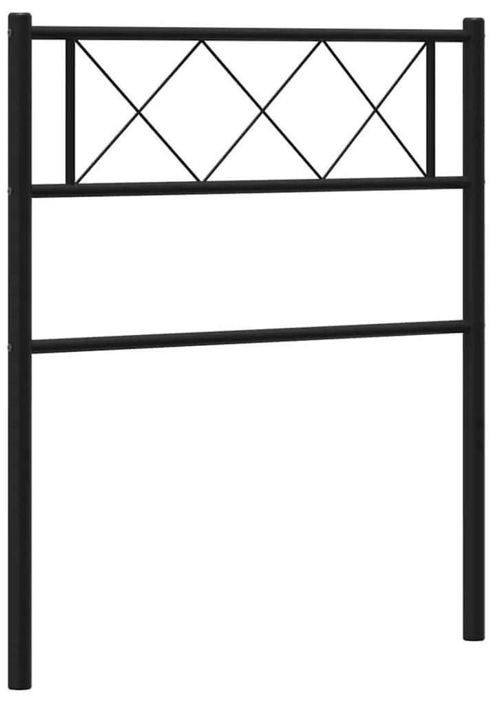 372306 vidaXL Метална резервна табла за легло, черна, 100 см