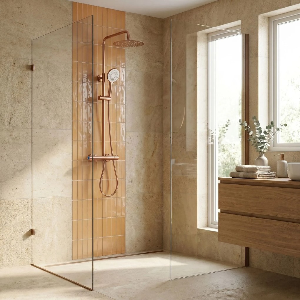Душ система с Термостат Rea Drop Brush Copper