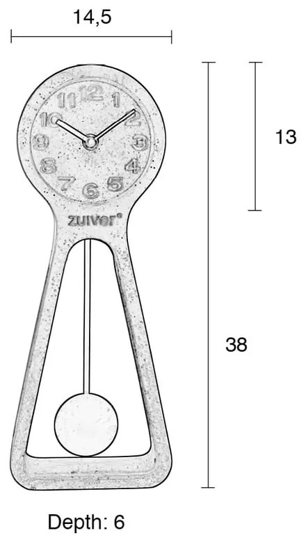 Часовник за совалка Terrazzo - Zuiver