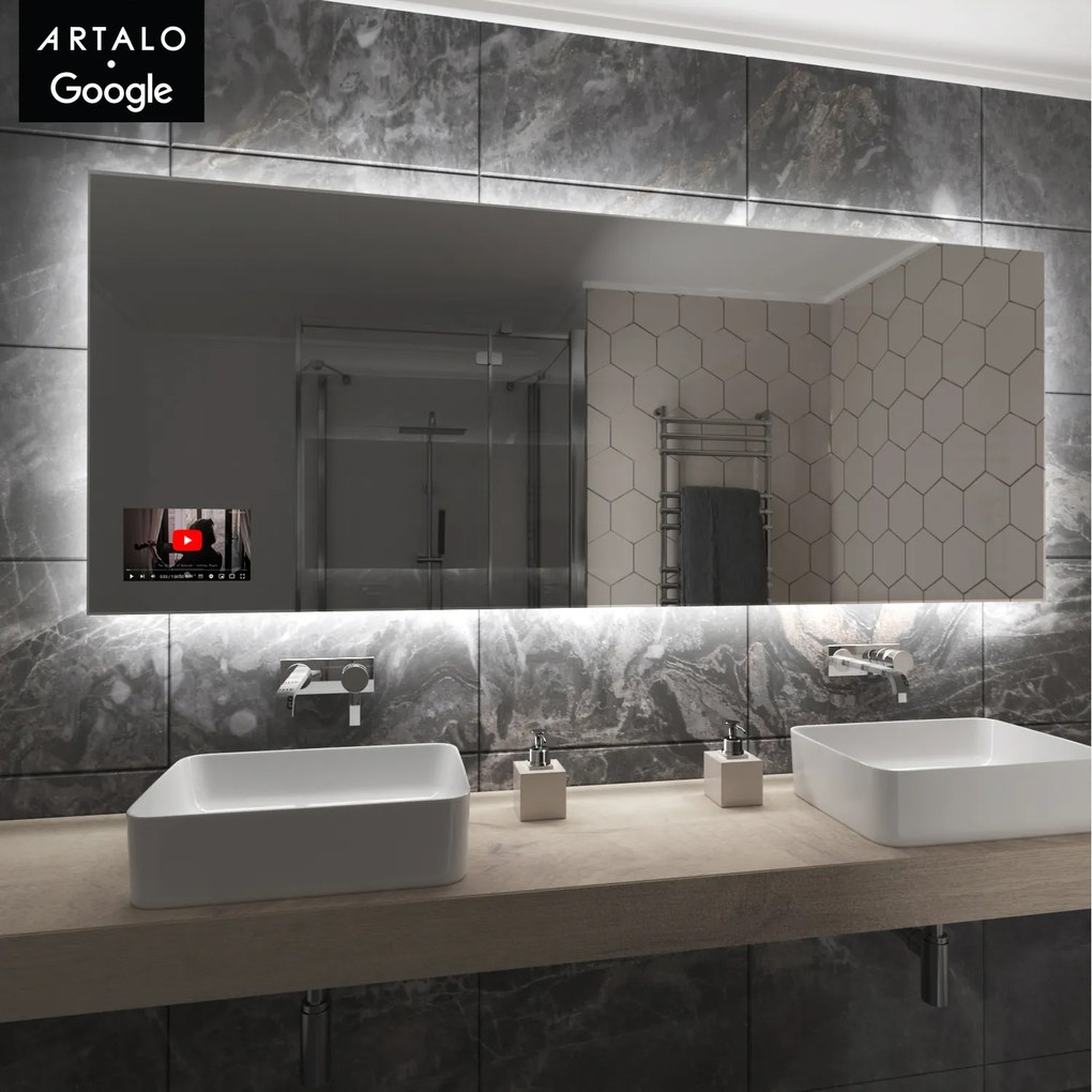 SMART огледало със светодиодно осветление M24 + SmartScreen with Google TV