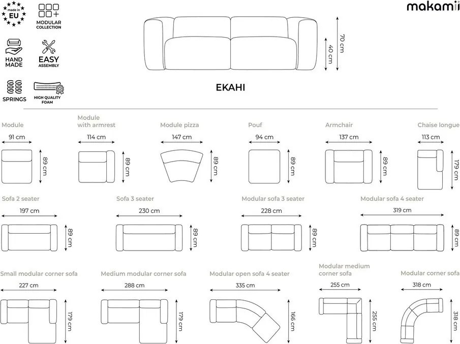 Син ъглов диван (ляв ъгъл) Ekahi – Makamii