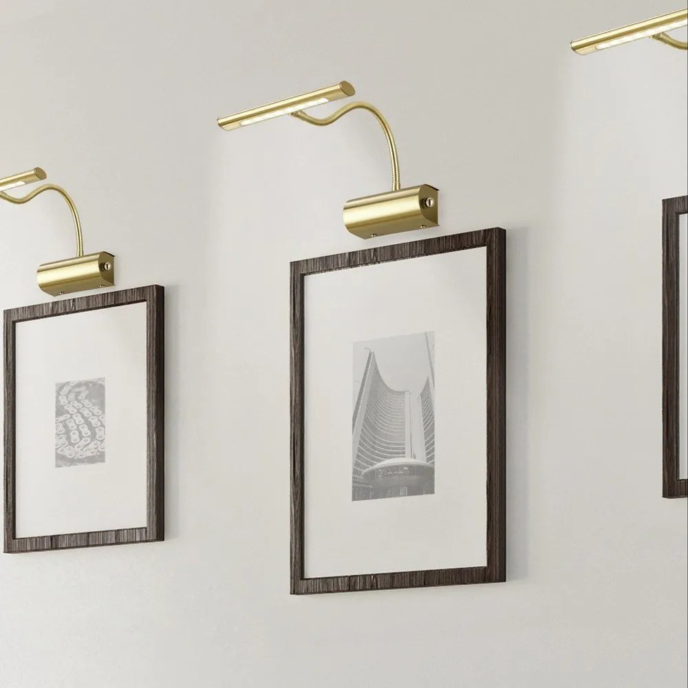 LED стенна лампа с огъваща се структура/затъмняваща се в месингов цвят Curtis – Trio