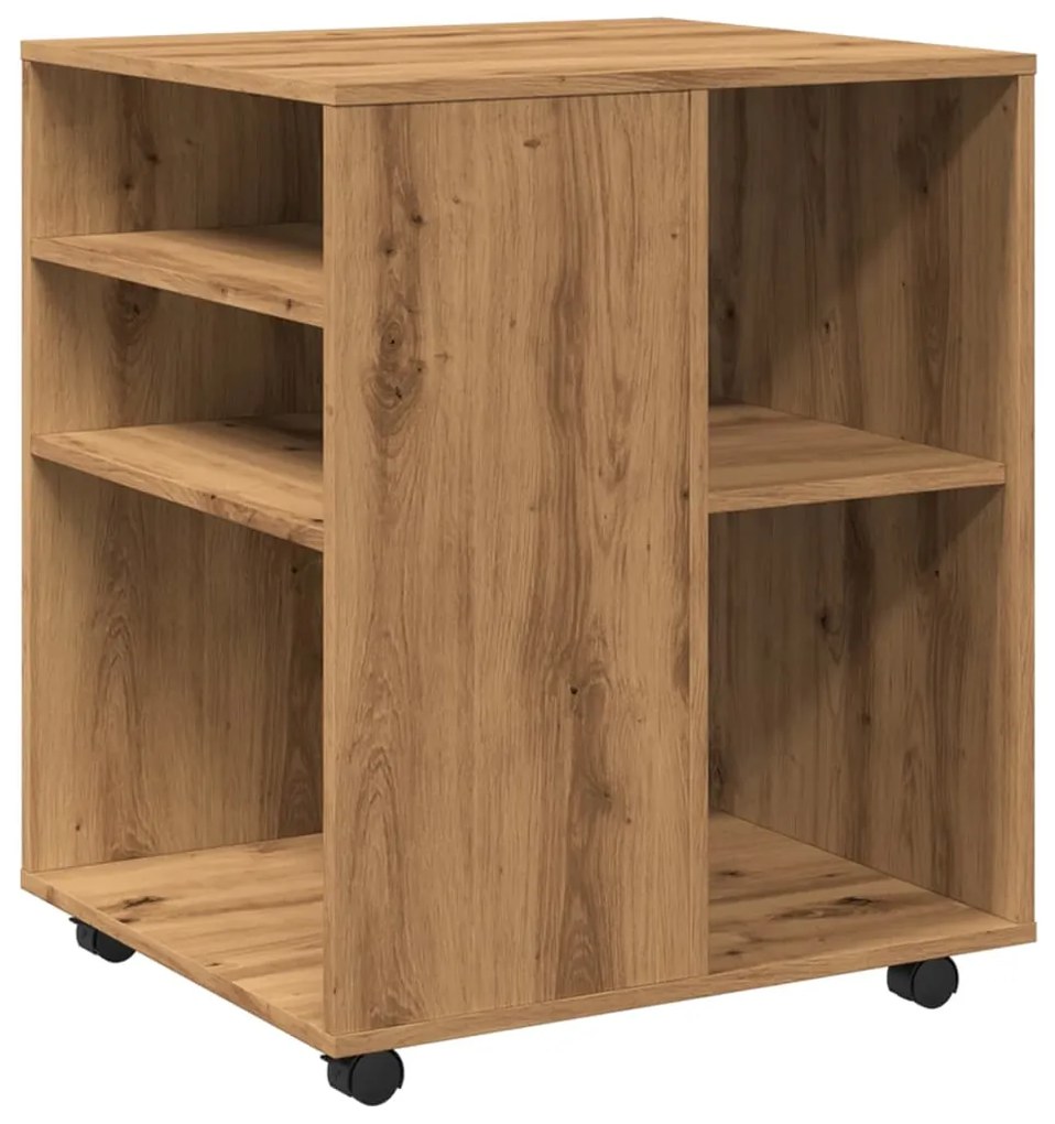856659 vidaXL Шкаф с колелца, дъб артизан, 60x53x72 см, инженерно дърво