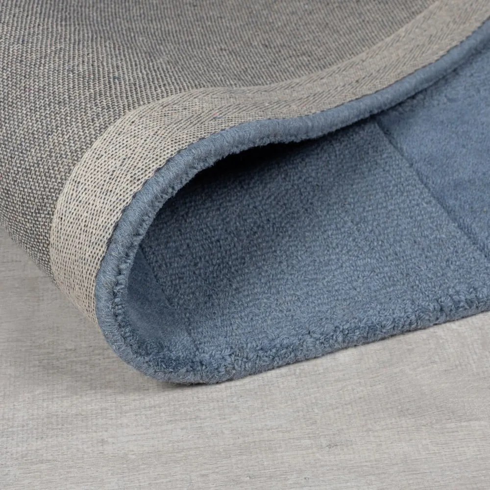 Тъмносин ръчно изработен вълнен килим 160x230 cm Checkerboard – Flair Rugs