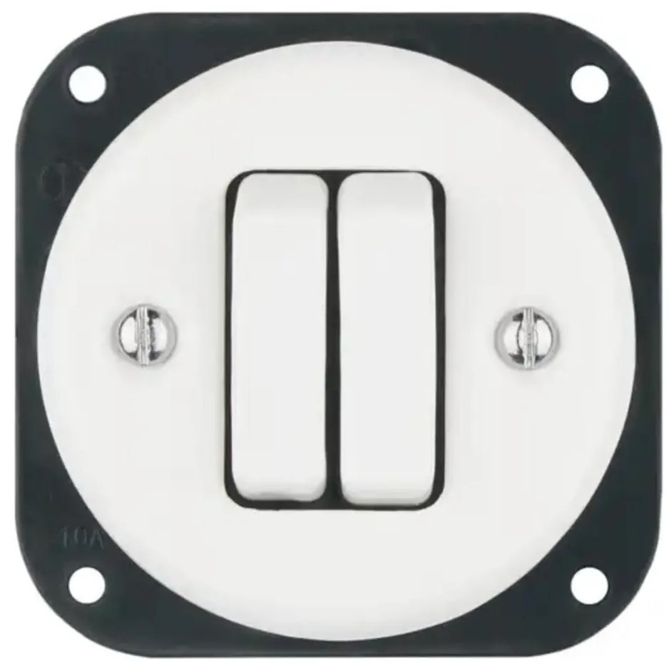 Bohemia-Design - Порцеланов ретро двоен ключ без рамка № 6+6 бял