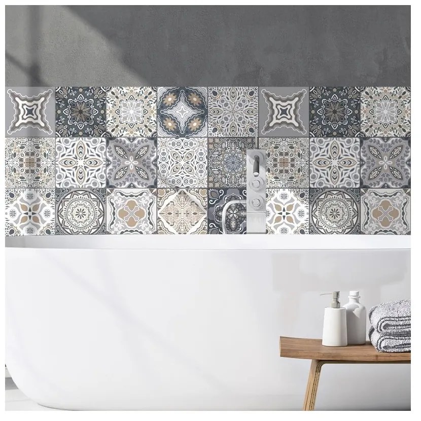 Комплект от 9 декоративни стикера за стена , 10 x 10 cm Orfeo - Ambiance