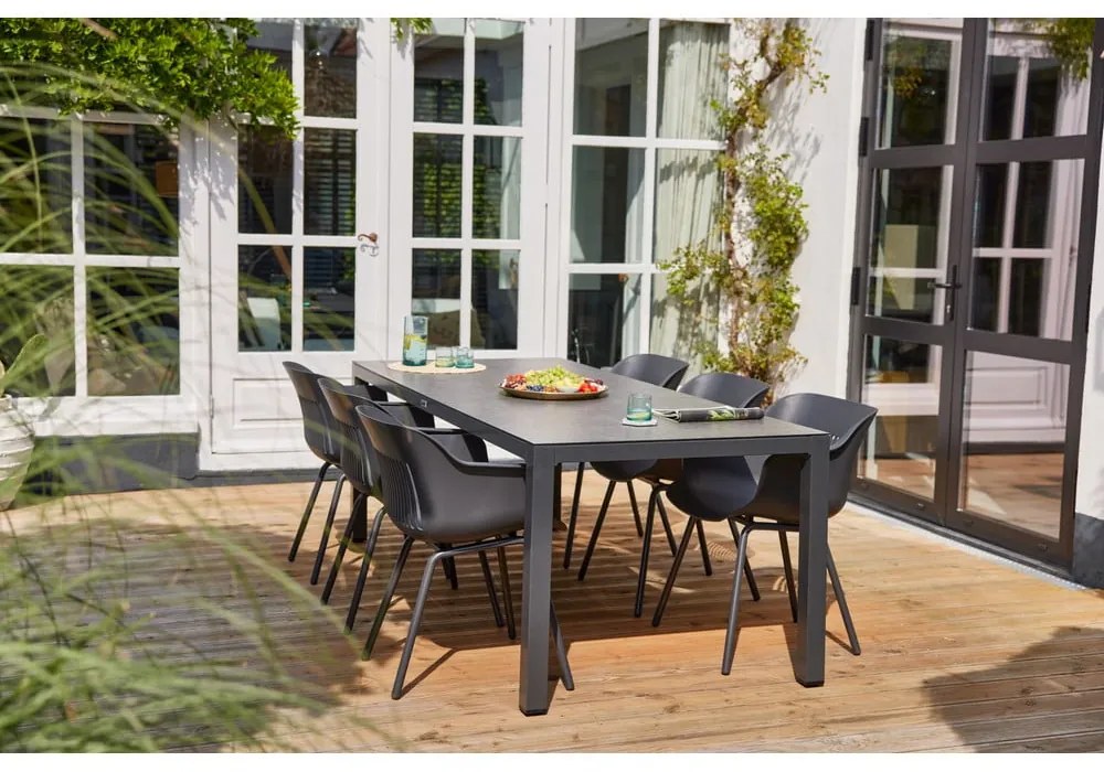 Тъмносиви пластмасови градински столове в комплект от 2 броя Jill Rondo - Hartman