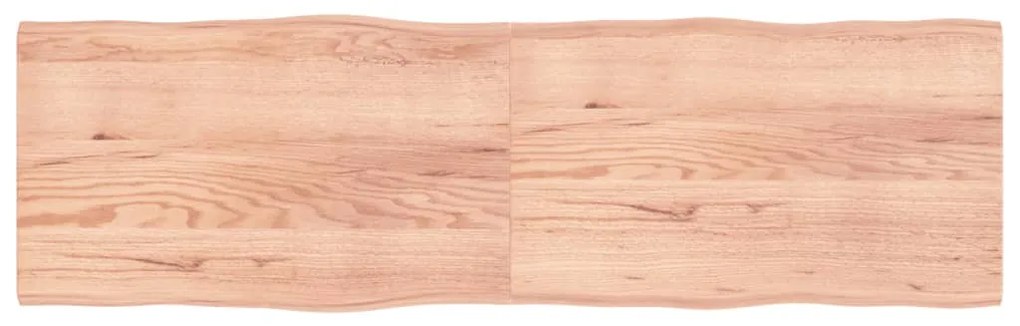 363984 vidaXL Плот за маса светлокафяв 200x60x(2-4) см обработен масивен дъб