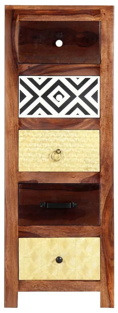 247733 vidaXL Страничен шкаф, 40x30x110 см, акациево дърво масив