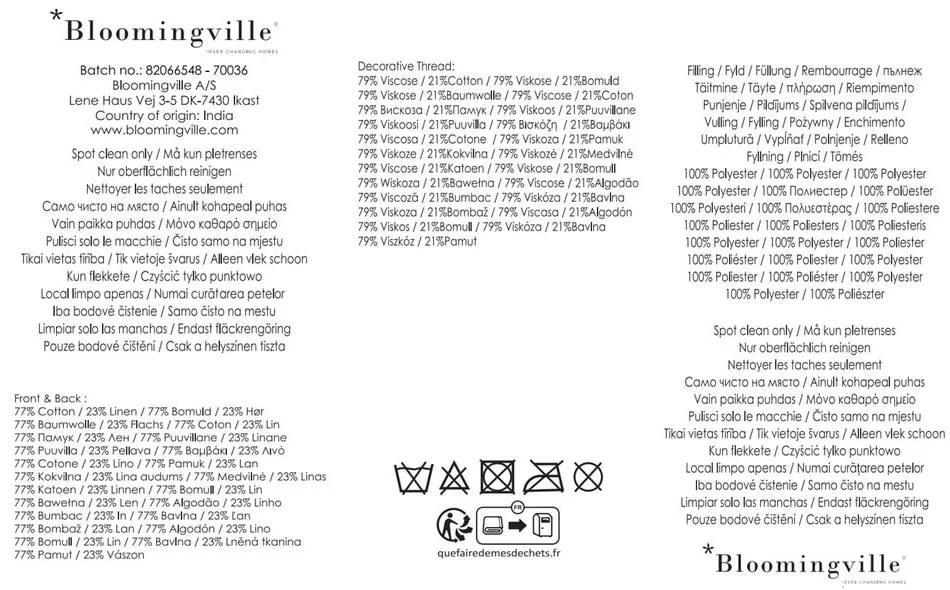 Декоративна възглавница със смес от лен 35x50 cm Chun – Bloomingville