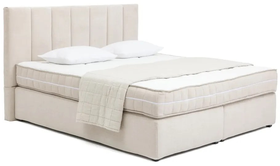Бежово боксспринг легло 160x200 cm Olia Bold Line – Bonami Selection