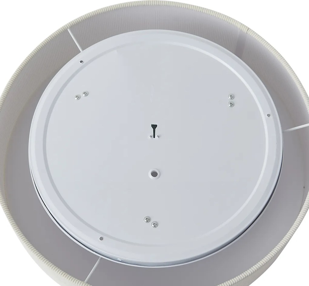 Модерна таванна лампа бяла с кадифен абажур 46 см 3 светлини - Luz