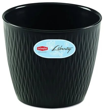 Stefanplast - Кръгла кашпа Liberty 16 см - графит