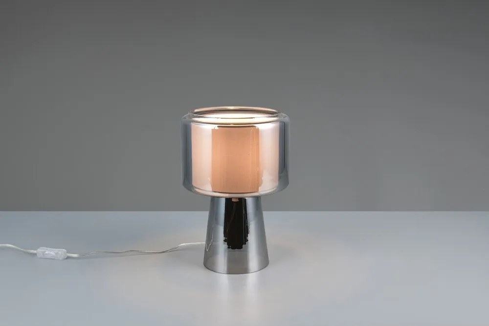 Сива настолна лампа (височина 29 cm) Rocka – Trio