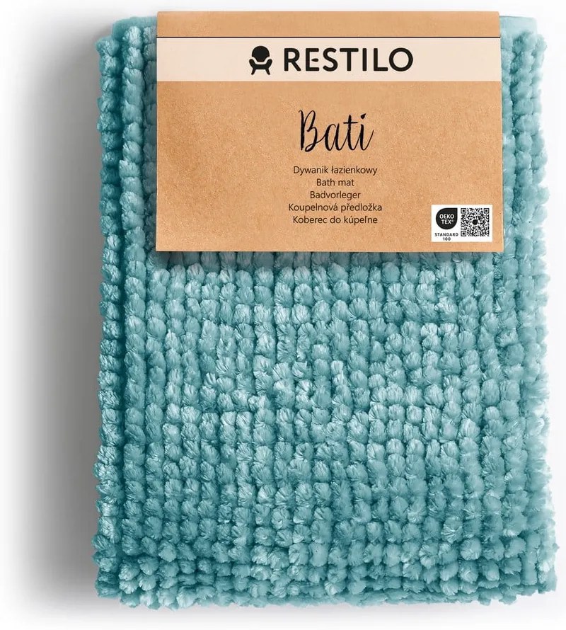 Тюркоазен килим за баня 70x120 cm Bati – Restilo
