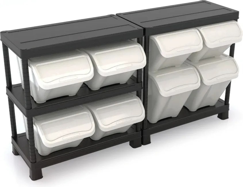 Бяла пластмасова кутия за съхранение с капак 55x39x32 cm All In Box – KIS