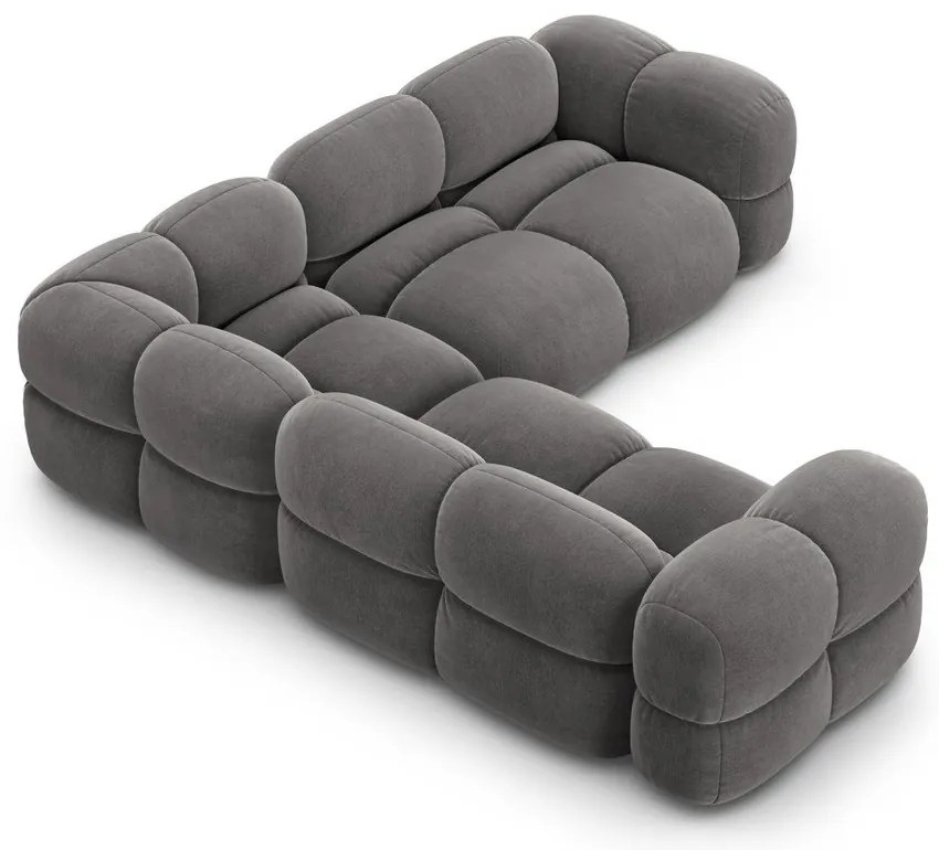 Сив кадифен ъглов диван Loretto – Cosmopolitan Design