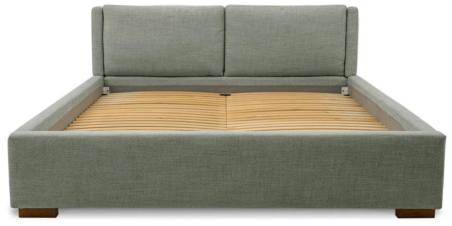 Сиво тапицирано двойно легло с включена подматрачна рамка 160x200 cm Dreamer – Scandic