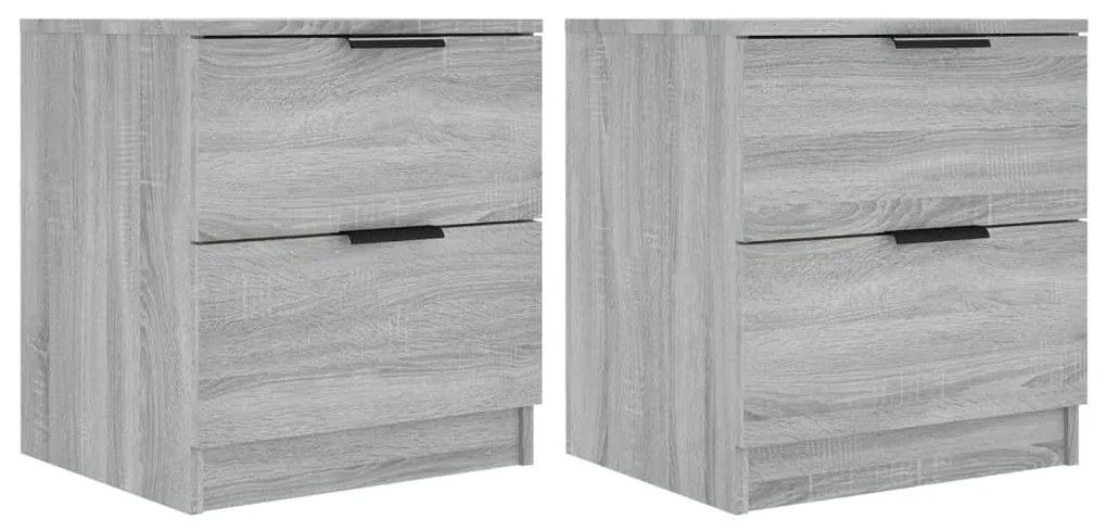 817036 vidaXL Нощни шкафчета, 2 бр, сив сонома, инженерно дърво