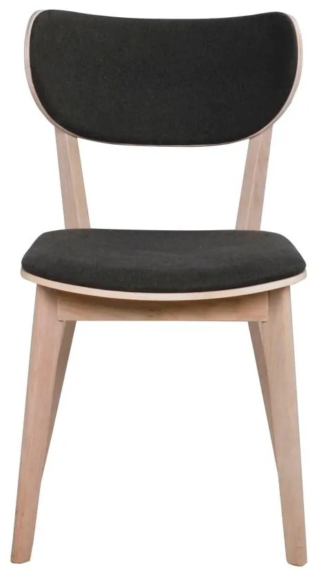 Светлокафяв дъбов трапезен стол с тъмносива седалка Cato - Rowico