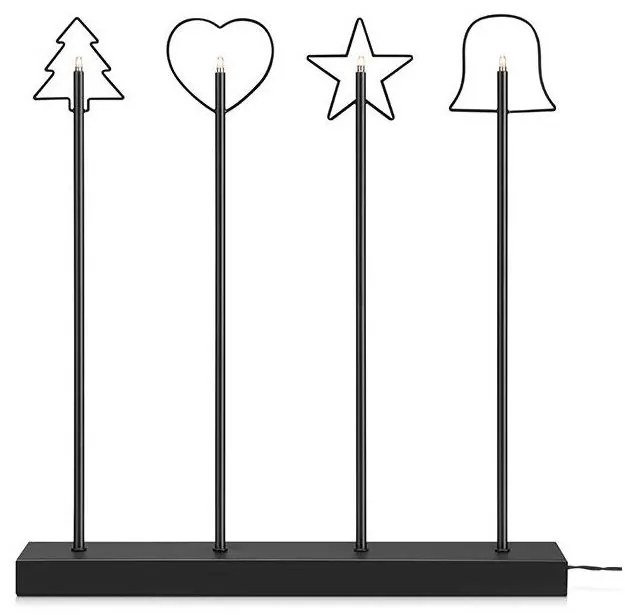 Markslöjd 705255 - Коледен свещник GINGER 4xE5/0,8W/12V черен