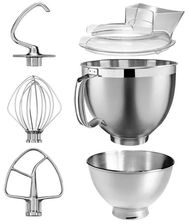 Планетарен миксер Artisan Elegance KitchenAid 5KSM185PSEMS, 300W, 4.8 л, Direct drive, 10 скорости, Инокс