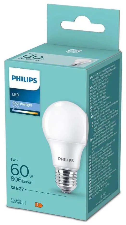 LED Крушка Philips A60 E27/8W/230V 6500K