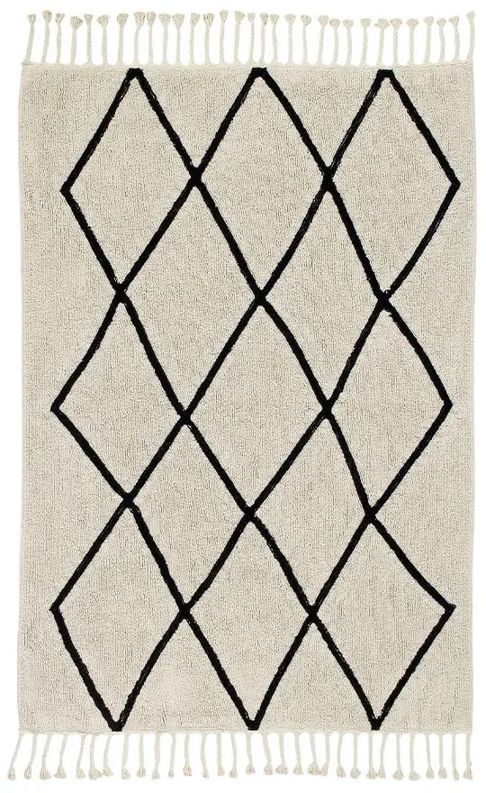 Кремав ръчно изработен памучен килим подходящ за пране 140x200 cm Bereber Beige – Lorena Canals