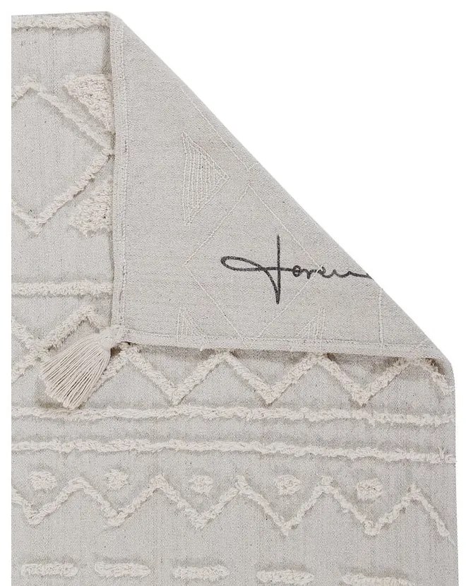 Бял ръчно изработен памучен килим подходящ за пране 200x300 cm Tribu Natural – Lorena Canals