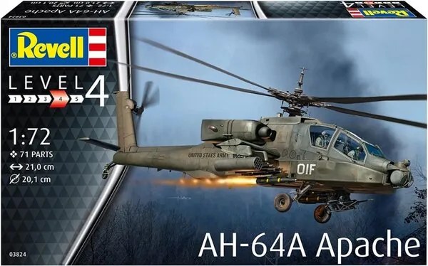 Сглобяем модел, Revell, Военен хеликоптер AH-64A Apache, 71 части