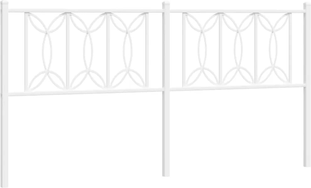 376213 vidaXL Метална резервна табла за легло, бяла, 180 см