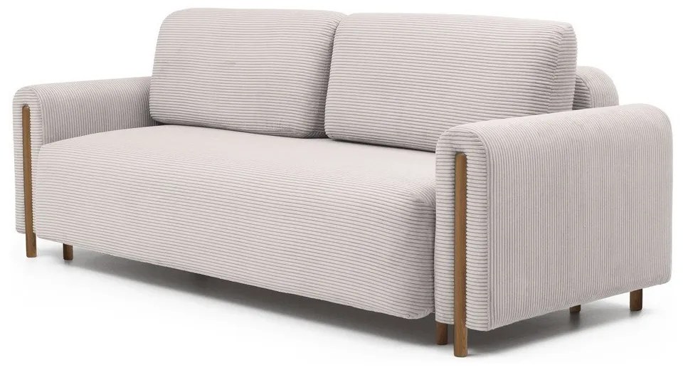 Бежов сгъваем/с място за съхранение диван от рипсено кадифе 244 cm Arcadova – ELTAP