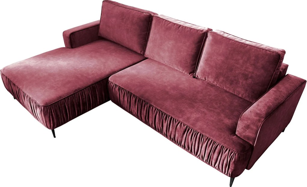 Ъглов диван Lavar-Розово-Ляв