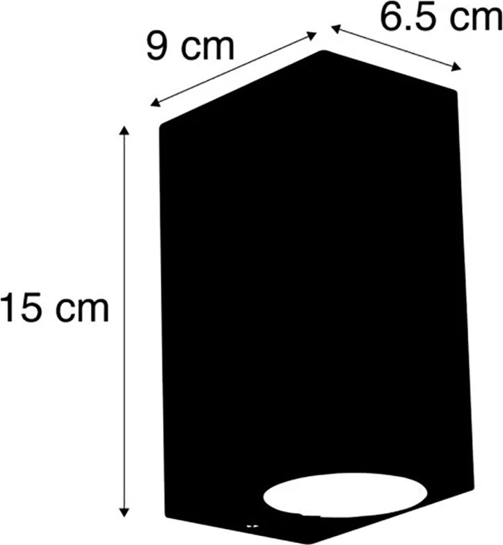 Интелигентна стенна лампа тъмно сива IP44 с 2 WiFi GU10 - Baleno
