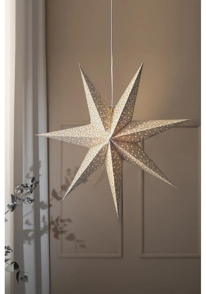 Бяла висяща коледна светлинна украса Baroque – Markslöjd